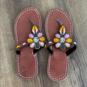 Leather beaded sandal-Ugandan handmade